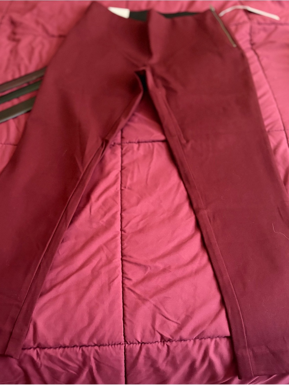 A New Day Women's Stretch Slim Fit Pants in Burgundy